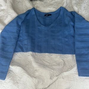 Blue cropped sweater, size small